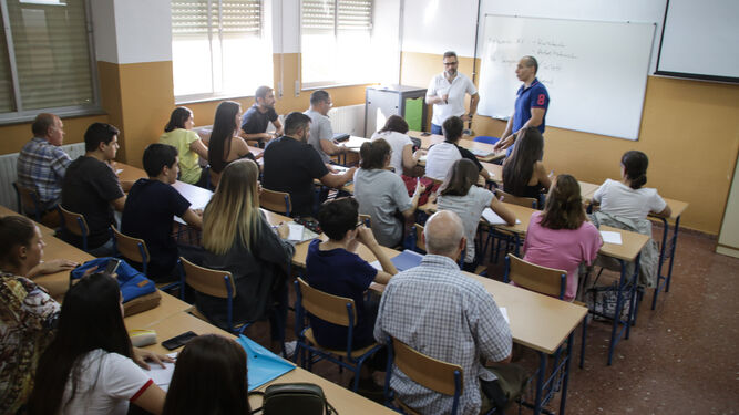 Un aula de la Escuela Oficial de Idiomas de Granada