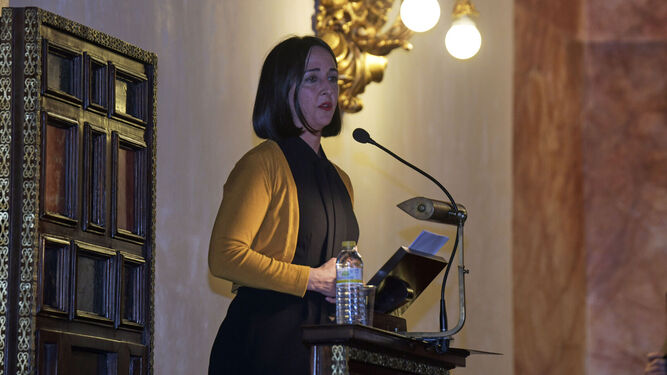 Erika Martínez, durante su discurso de ingreso.