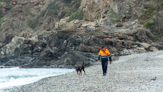 La unidad canina de Motril se activa para la búsqueda del hombre desaparecido en Almuñécar