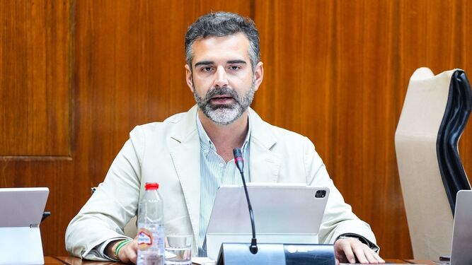 El consejero de Sostenibilidad, Medio Ambiente y Economía Azul, Ramón  Fernández -Pacheco , en comisión parlamentaria